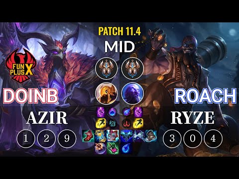 FPX Doinb Azir vs Roach Ryze Mid - KR Patch 11.4