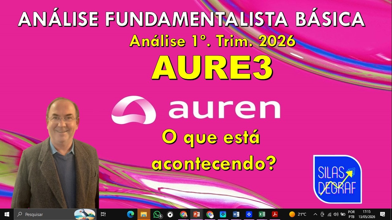 AURE3 - AUREN ENERGIA S/A. ANÁLISE FUNDAMENTALISTA BÁSICA. PROF. SILAS DEGRAF. BALANÇO 1o.TRIM. 2026