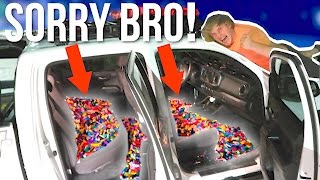 FILLED MY BROTHER'S TRUCK WITH 1,000,000 LEGOS! **Prank Wars** #LoganVSJake