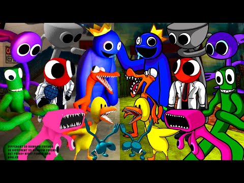 FNF Different 3D Rainbow Friends VS Different 2D Rainbow Friends but Friday Night Funkin Mod Roblox