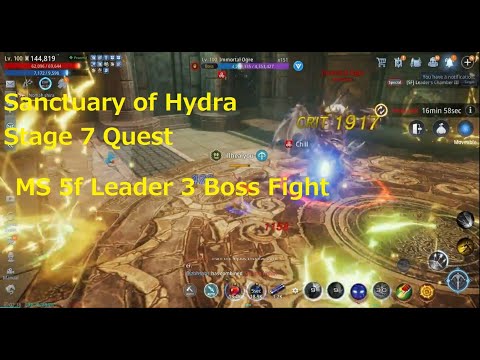 MIR 4 - SANCTUARY OF HYDRA STAGE 7 - IMMORTAL OGRE MAGIC SQUARE 5F LEADER 3 SPEED RUN( CORTES MIR4 )