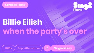 when the party&#39;s over (Piano Karaoke Instrumental) Billie Eilish