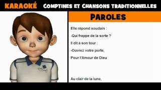 Paroles de comptine = Au clair de la lune