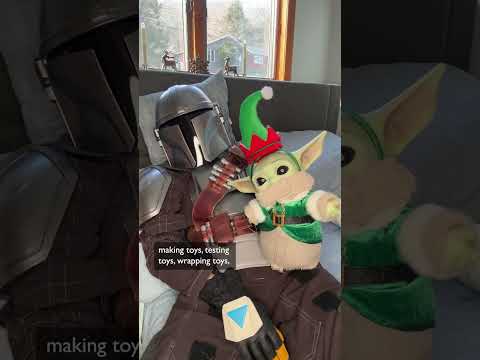 Trooper Mom checks on Grogu and Mando Dad after their busy Christmas Eve