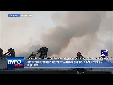 INCENDIU PUTERNIC PE STRADA GHEORGHE DOJA PORNIT DE LA O ȚIGARĂ