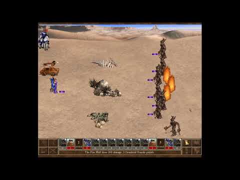 Heroes 3 - Luna with expert fire magic 8 faries vs 77 treeguards