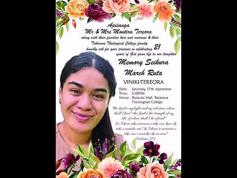 21st Birthday: Rev Joe Tinirau