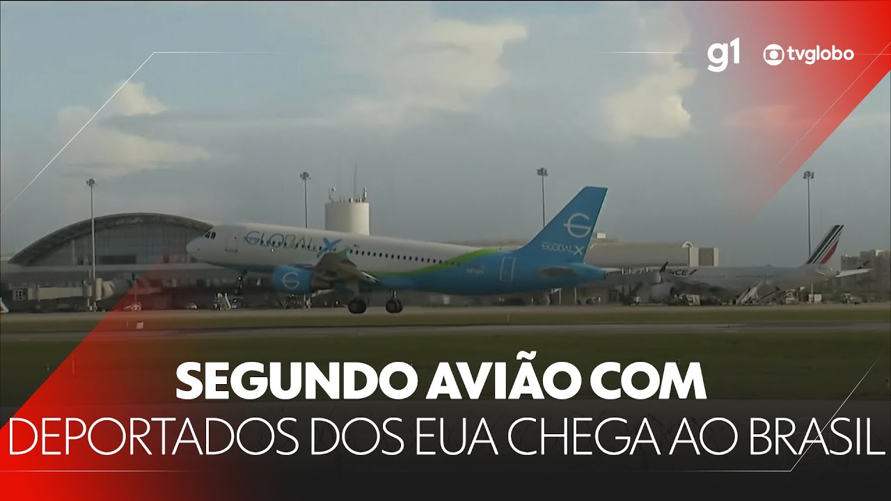 Segundo avião com brasileiros deportados dos EUA chegam ao Brasil #g1 #JN #notícias