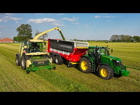 Krone BigX 850 und neue Pöttinger Jumbo im ersten Schnitt! || Landwirtschaft in Dithmarschen
