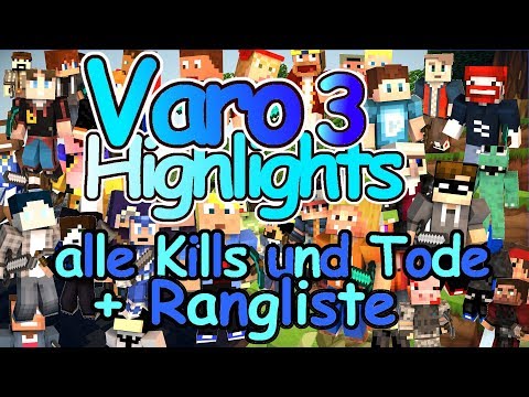 Minecraft Varo 3 Highlights - alle Kills und Tode + Rangliste