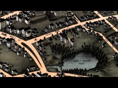 Spencer Massachusetts 1877 Panoramic Bird's Eye View Map 7373