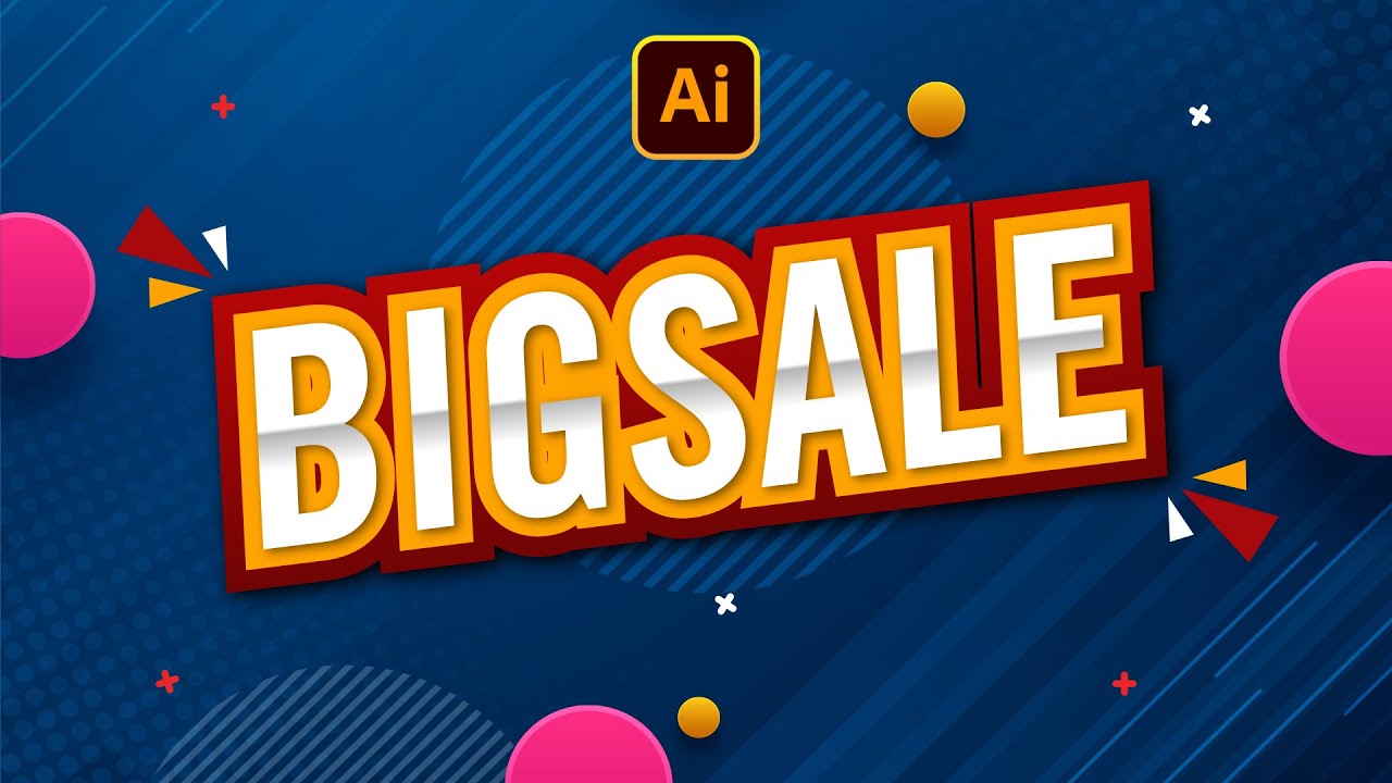 [Adobe Illustrator Tutorial] BIG Sale Text Effect | Title Text Style For Sale Banner