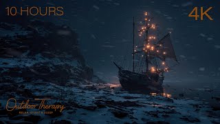 The Mariners Dream | Howling Wind, Blowing Snow & Lapping Waves Ambience | RELAX | STUDY | SLEEP