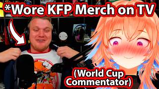 Kiara Saw World Cup Commentator Wore KFP Merch on Television 【Hololive】