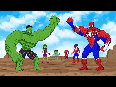 Evolution of SPIDER-MAN Family vs Evolution of HULK Family : Who Will Win | SUPER HEROES MOVIE