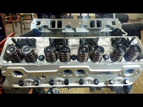 Engine Building Part 5 - Installing a Set of Edelbrock E Street Cylinder Heads Small Block Chevy 350