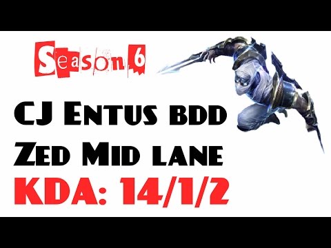 Korea Challenger LOL - CJ Entus bdd - Zed Mid lane (Feb 23, 2016)
