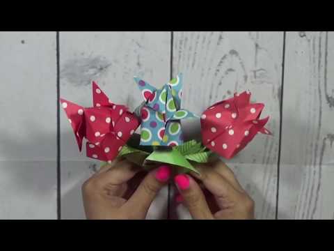 EASY ORIGAMI PAPER TULIP FLOWERS | Arpana's Art Room