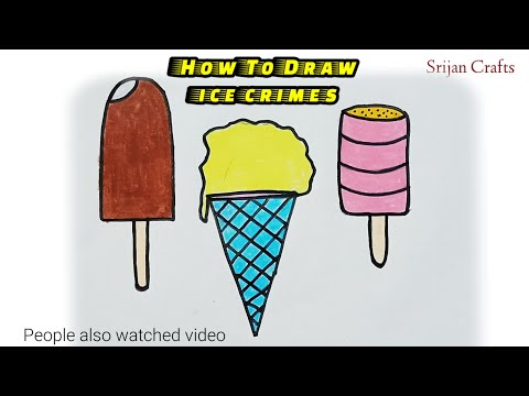 Ice cream drawing, painting & Coloring for kids and toddlers -drawing for kids| Very Simple drawing