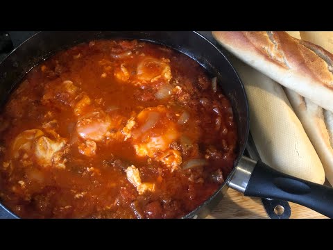 Tunisian Ojja with eggs and merguez made easy