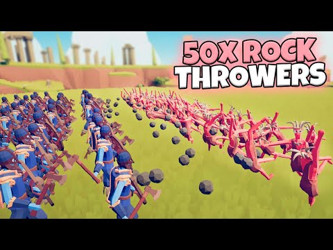 50x ROCK THROWERS VS EVERY FACTION (CUSTOM) | TABS MODDED GAMEPLAY