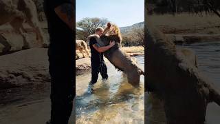 Humans or Lions?! 🦁💦 Check Caption❗️#lion #deanschneider #animals