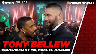 Michael B. Jordan INTERRUPTS Tony Bellew At Creed 3 Film Premiere video