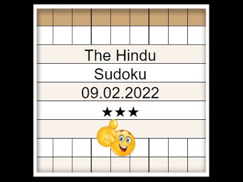 🔊How to Solve The Hindu Sudoku 3 Star | Step by Step Solution | 09.02.2022| Difficulty Level ⭐ ⭐⭐