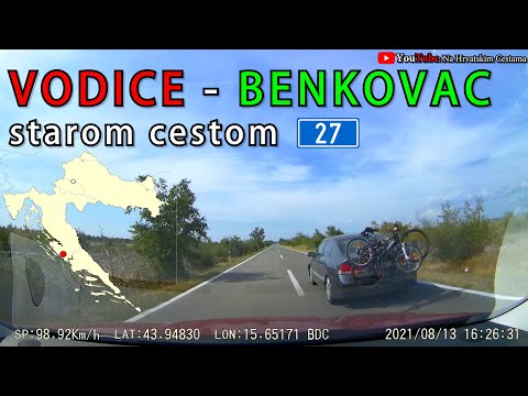 Vožnja od Vodica do Benkovca starom cestom D27 | Vodice - Benkovac scenic drive Croatia