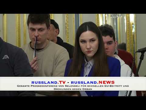 Gesamte Pressekonferenz von Selenskij für schnellen EU Beitritt und Drohungen gegen Orban