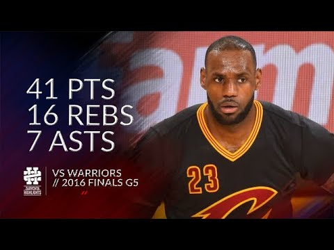 LeBron James 41 pts 16 rebs 7 asts vs Warriors 2016 Finals G5