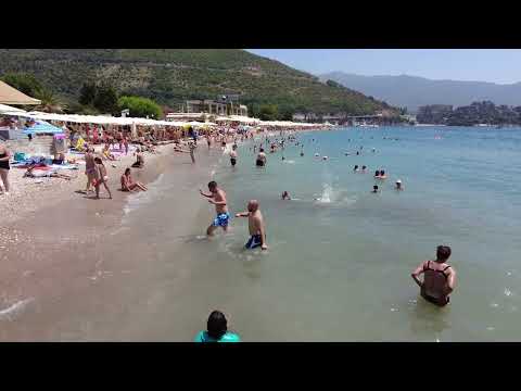 🌞Budva, Beach Slovenska Plaza, Montenegro, 🌡T+36C°,  July - Walking Tour - Travel Guide  #41/4