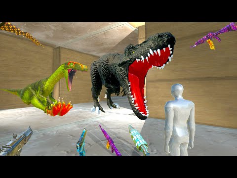 FPS AVATAR SURVIVES IN MAZE BUNKER OF DINOSAURS - Animal Revolt Battle Simulator