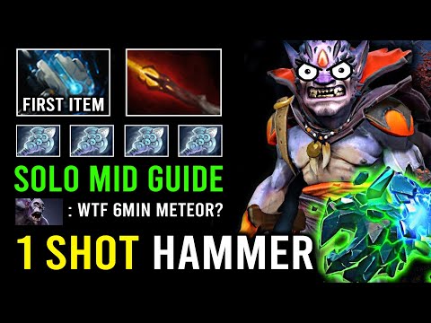 How to Solo Mid Lion 6Min Meteor Hammer Instant 1 Shot with Wind Waker Dagon Dota 2