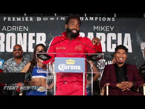ADRIEN BRONER TELLS MIKEY GARCIA "YOU AINT NO MAIDANA" GARCIA LAUGHS IN HIS FACE AT PRESS CONFERENCE