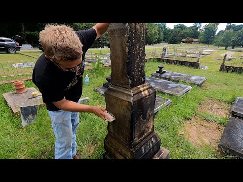 CLEANING 140 YEARS OF DIRT AND GRIME OFF OLD GRAVES | INCREDIBLE TRANSFORMATION | D/2 CLEANER
