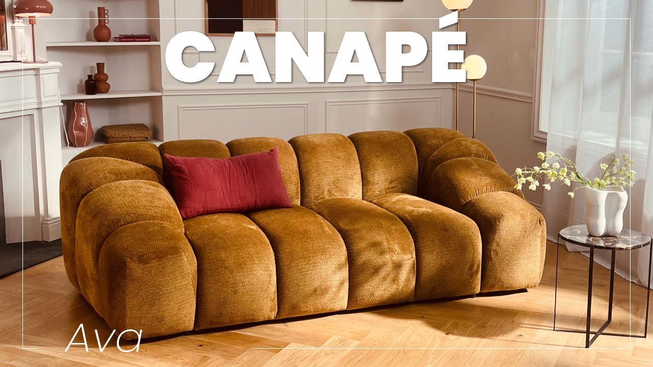 Thumbnail video of the produit Ava - canapé 3 places en velours texturé