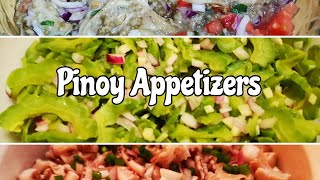 Pinoy Appetizers (Ensaladang Ampalaya / Kilawin na Squid Tentacles /Ensaladang Talong) Pinoy Recipe