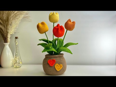 Tutorial Tulipanes para Maceta💜Mayelin Ros