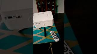 BIGASUO Upgrade HD Bluetooth Projector Built in DVD Player, Mini Video Projector 1080P Supported Com