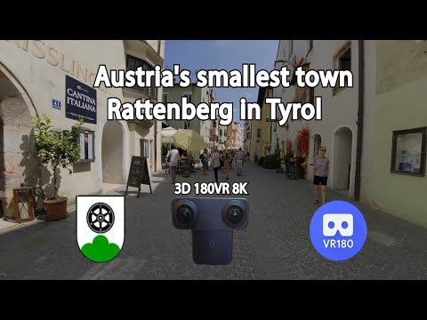 Austria's smallest town, Rattenberg in Tyrol. 3D 8K Immersive 180VR video.