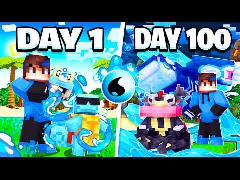 I Spent 100 DAYS in WATER ONLY COBBLEMON! (Minecraft Pokémon)