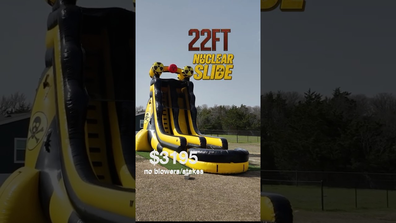 Get this 22ft slide for just $3195 for a limited time. No blowers/stakes included.