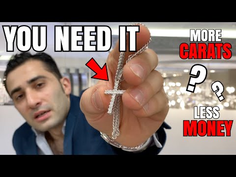 HIGHLY RECOMMENDED 14K VS Princess Cut DIAMOND CROSS + White Gold Miami Cuban Chain !