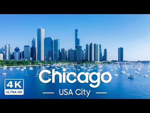 CHICAGO 4K Video UHD - Relaxing Music for Stress Relief, Chicago Skyline Beautiful Scenery, 4K Drone