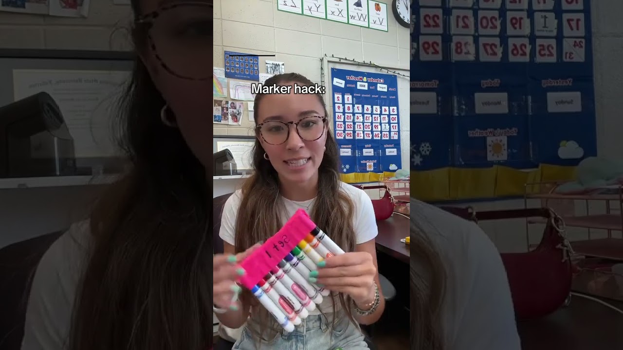 Marker Organization Hack for Teachers #classroomsetup #mom #preschoolmom #art #teacher #teacherlife