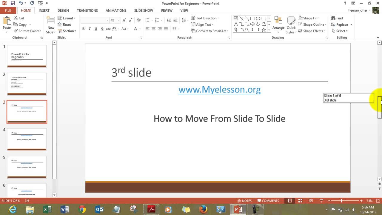 Learn PowerPoint - Navigate between Slides