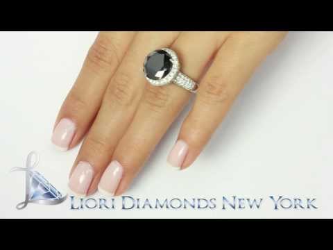 BDR-SOLD-046 - 8.02 Ct. Natural Black Diamond Engagement Ring 18k Gold Pave Halo Vintage Style