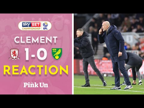 Philippe Clement Reaction | Middlesbrough 1-0 Norwich City | The Pink Un