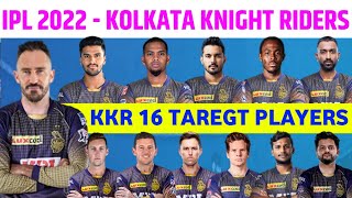 IPL 2022 AUCTION : KKR TEAM KKR Target Players LIst For Mega Auction | Kolkata Knight Riders 2022